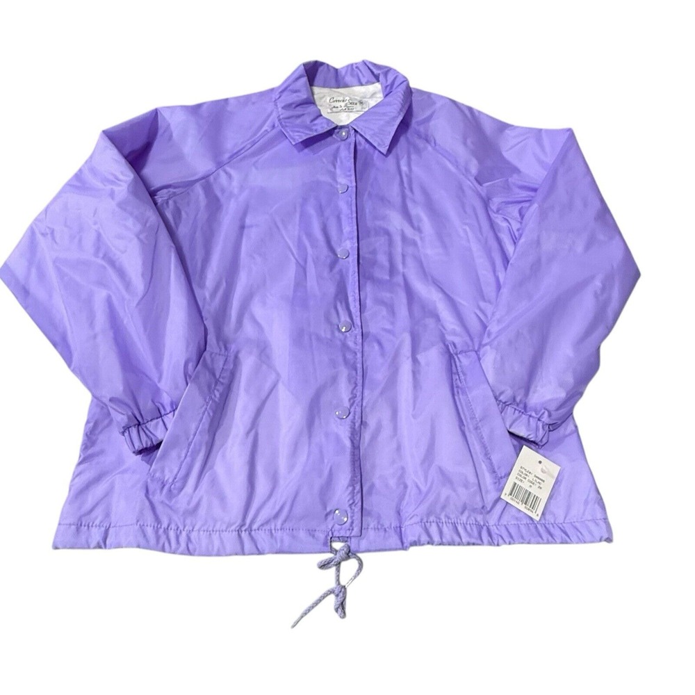 Vintage NOS 1980s Lilac Wind Breaker Jacket Current Seen Size M Snap Front New!! - Picture 8 of 8